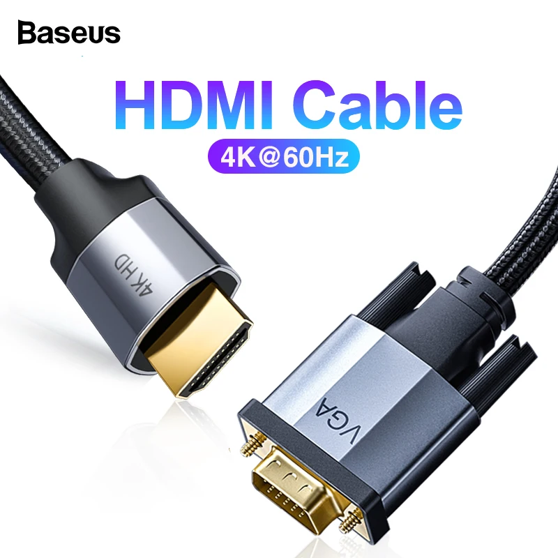

Baseus HDMI Cable 4K 60Hz Male to Male HDMI VGA DP Mini DP Cable For Projector PS4 PC TV Two-Way Video Cable Splitter Converter
