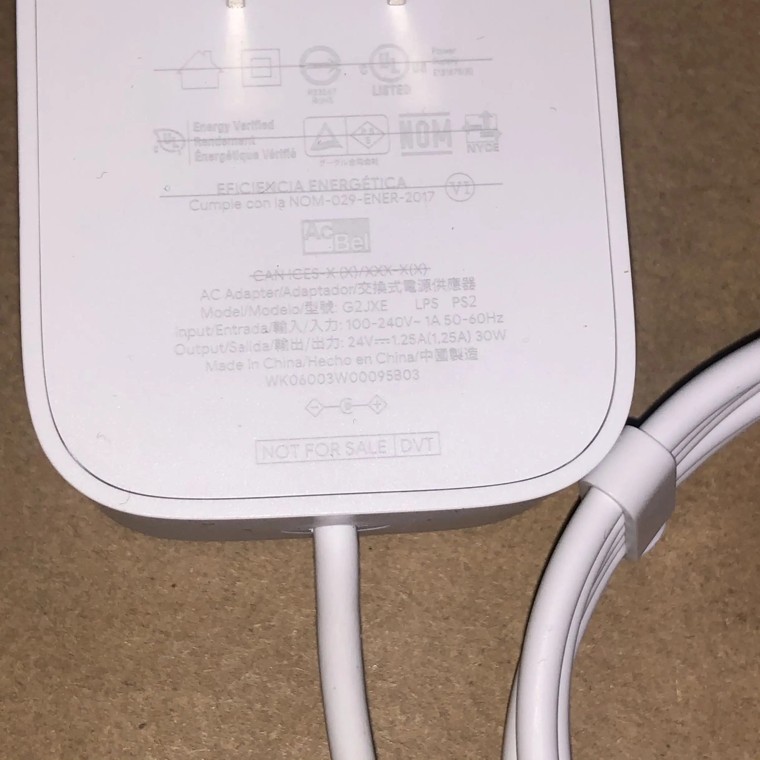 Зарядное устройство G2JXE штепсельная вилка стандарта США для Google Home Nest Hub Max