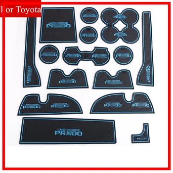 

For Toyota Land Cruiser Prado LC150 2018 Accessories 15PCS Non-Slip Interior Styling Door Groove Mat Cup Mat Door Mats