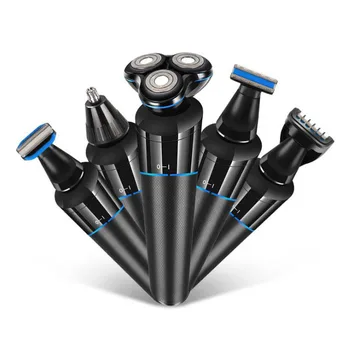 

5 in 1 rechargeable electric Shaver 3D floating triple Blade Razor Beard Trimmer nose hair trimmer body hair remover washable