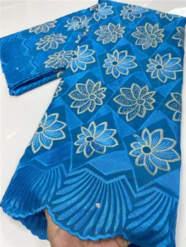 

NIAI High Quality Nigerian 100% Cotton Lace Fabric Swiss Voile Lace in Switerland Hot Sale African For Wedding Dress XY3534B-1