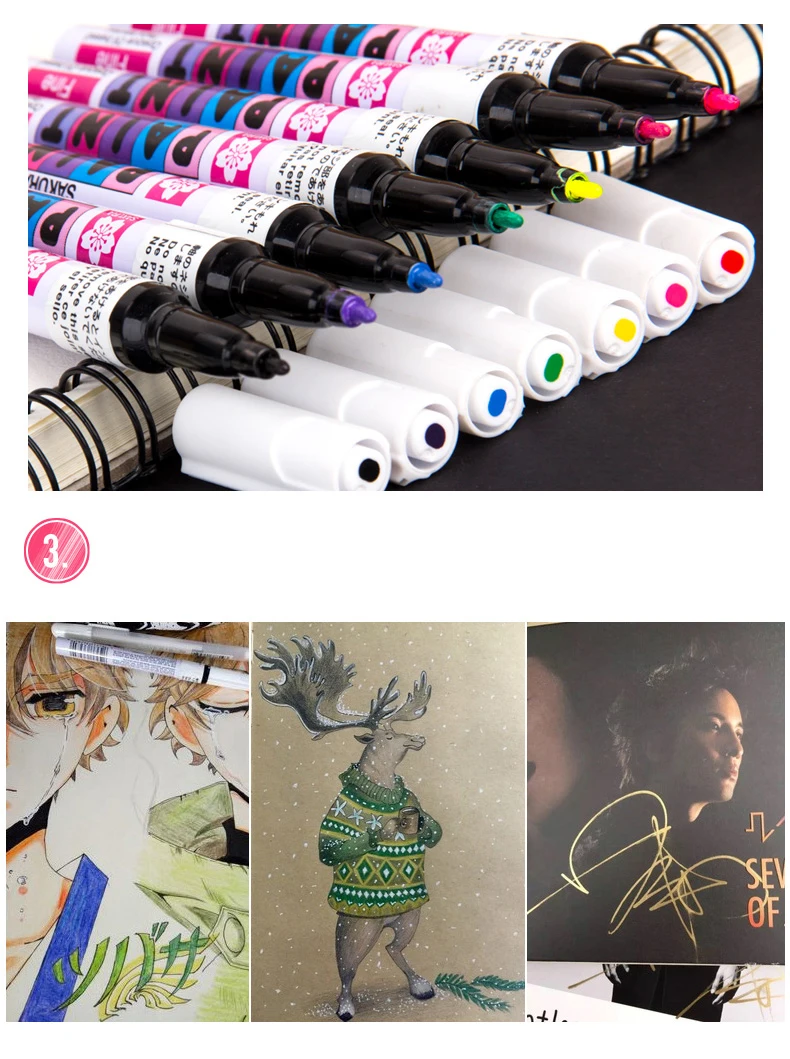 Маркеры SAKURA, ручка для письма, маркировка, пластик/стекло/сталь/дерево/дизайн одежды, маркер, ручка для творчества, рисунки, художественные принадлежности