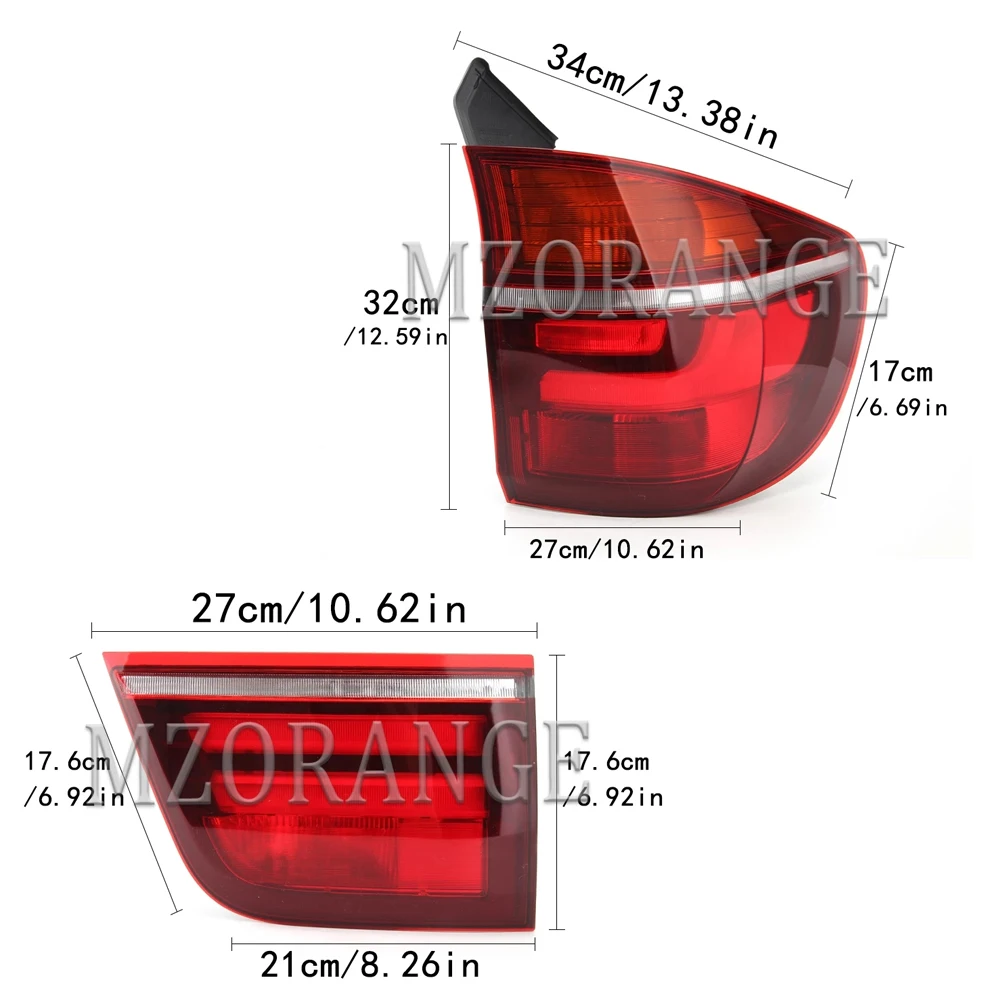 MIZIAUTO LED Tail Light For BMW X5 E70 2007 2008 2009 2010 2011 2012 2013 Rear Brake Signal Lamp Car Assembly Taillights