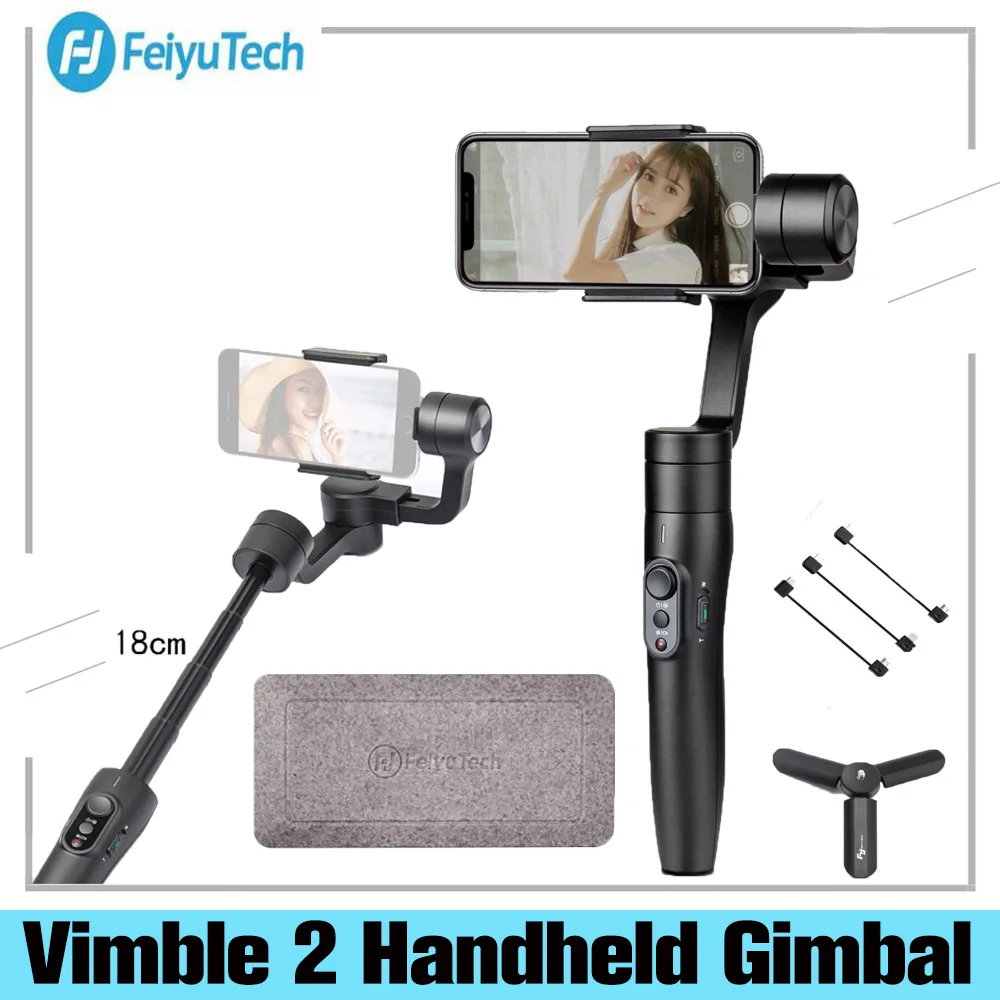 Feiyutech Feiyu Vimble 2 телефон Gimbal ручной 3 осевой стабилизатор выдвижной держатель для