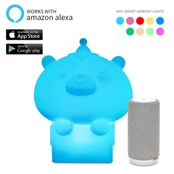 

Wifi Smart Table Night Lamp MP APP/Alexa/Goolge Assistant Control RGB Home Decor Light Lovely Bear Bedroom Lighting Kids Gifts