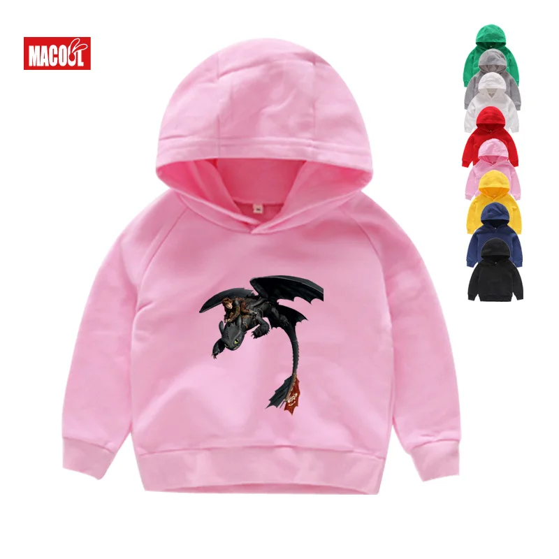 

Toothless The Night Fury Hoodies 6T Baby Girls White Dragon Print Hoodies Children How To Train Your Dragon Black Sweatshirts
