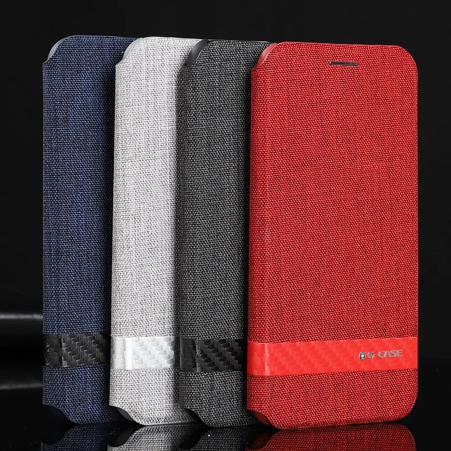 LCHULLE Flip Wallet Case for Apple IPhone Xr X Xs Max 7 8 Plus SE 2020 Card Holder Nylon Canvas Shockproof Protective Cover | Мобильные