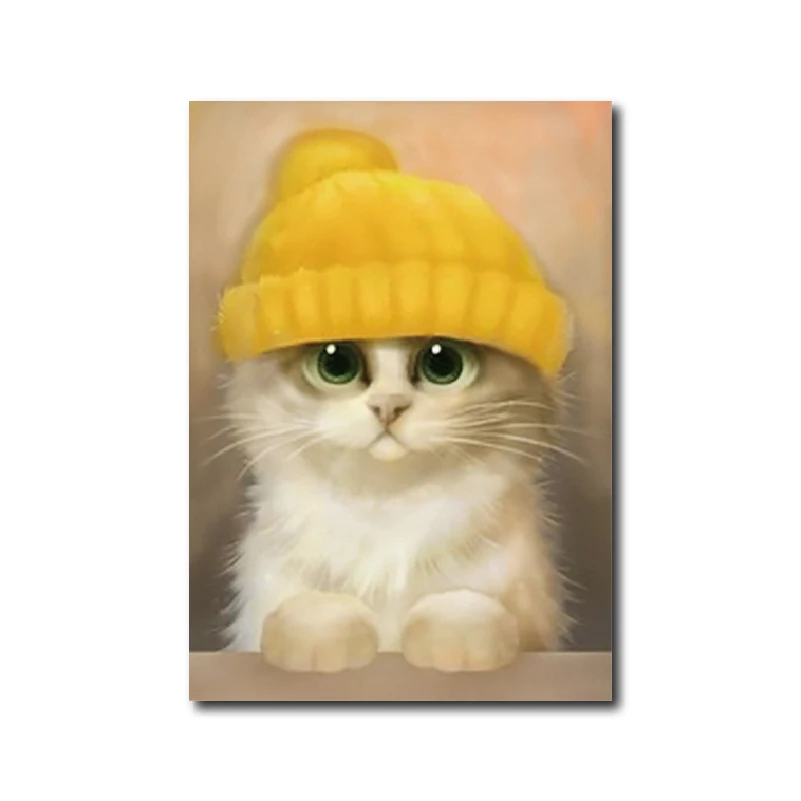 

Frameless Yellow-hatted kitten Abstract Painting Diy Digital Painting By Numbers Modern Wall Art Picture For Home Wall Artwork