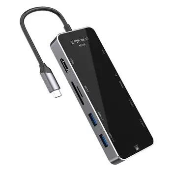 

New USB C Type C Hub TOTU 11-in-1 Adapter with Ethernet 4K USB C to HDMI VGA 2 USB3.0 2 USB2.0 Micro SD/TF Card Reader