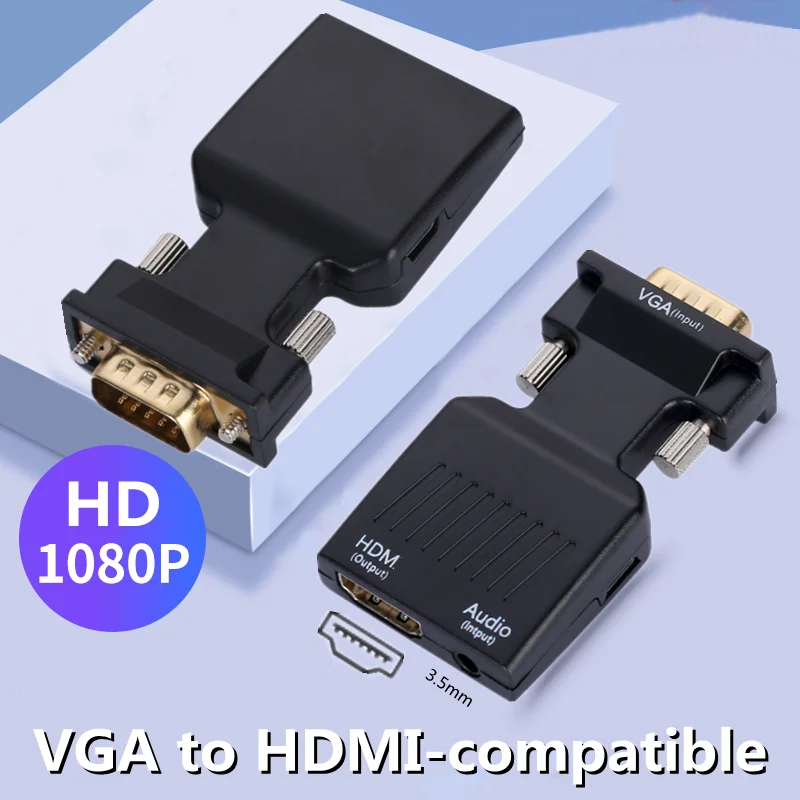Адаптер VGA папа-мама 3 5 мм 1080P | Электроника