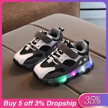 Детские дышащие разноцветные туфли со светодиодной подсветкой для маленьких мальчиков и девочек; Светящиеся кроссовки; удобные спортивные кроссовки для детей;#3