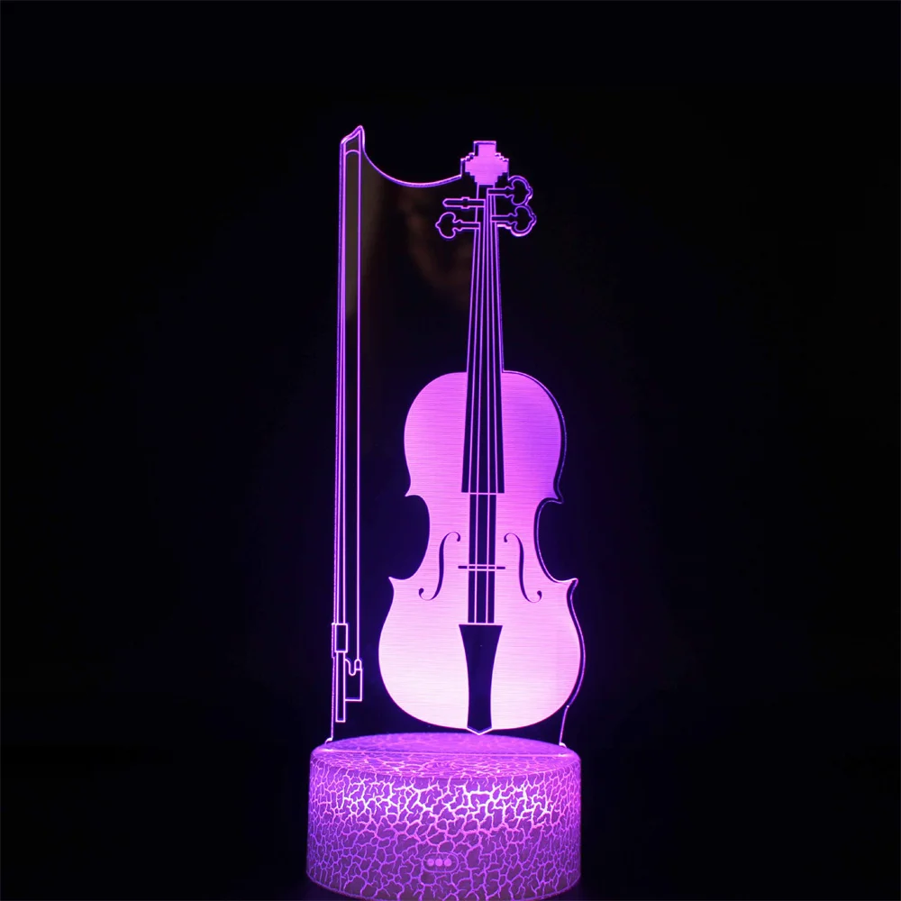 3d-лампа для гитары скрипки иллюзии светодиодный оптический ночной Светильник