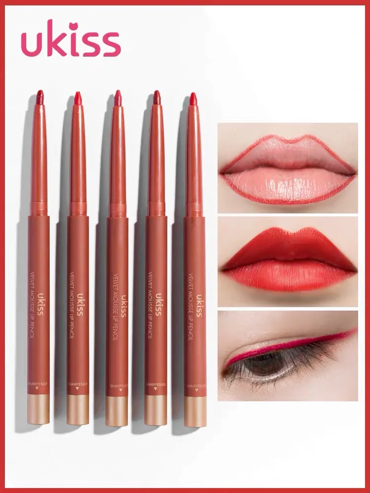 

UKISS 9 Colors Lip Liner Matte Lip Pencil Waterproof Smooth Colorful Silk Nude Lipstick Pen Long-lasting Pigments Lip Makeup