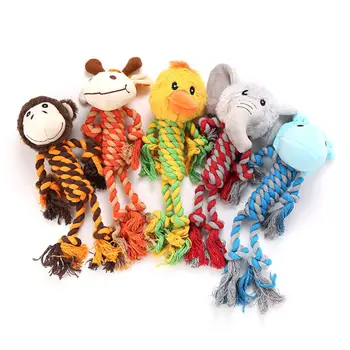 

Puppy Dog Chew Toy Colorful Animal Design Cotton Rope Interactive Teeth Cleaning