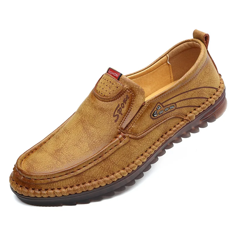 Men's Leather Shoes Hard-Wearing Driving Shoes Soft Sole Casual