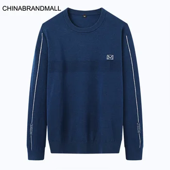 

Season Men Plus Fat Plus Size Round Neck Knitting Shirt Male Fat Man Thin Sweater