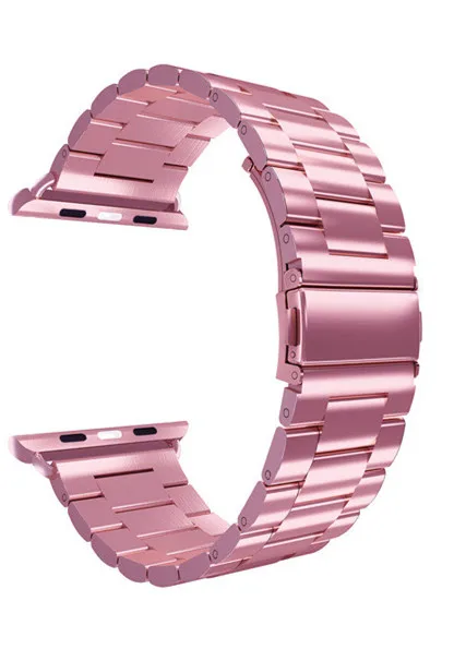 Ремешок из нержавеющей стали для apple watch 44 мм 40 мм 5 4 металлический ремешок для iwatch серии 3 2 1 42 мм 38 мм iphone часы браслет ремешок для часов - Цвет ремешка: Pink