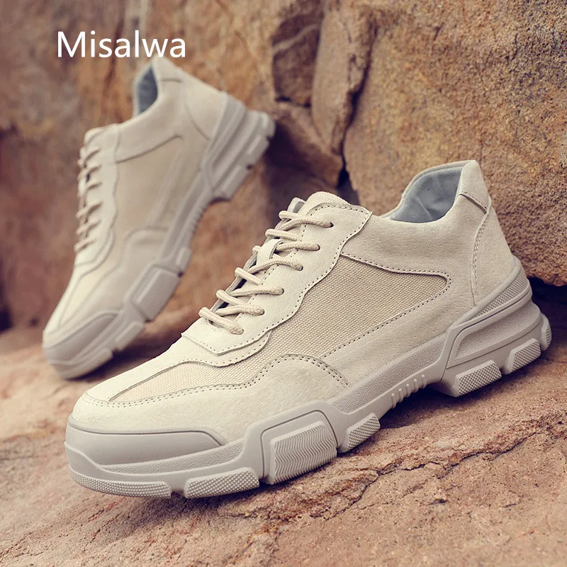 

Misalwa Outdoor Men Work Shoes Leather Construction Indestructible Safety Shoes Combat Boots 2019 Fashion Sneakers Trekking Shoe
