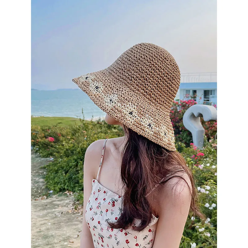 PROD 1005002616773502 2021 summer womens hats sun protection hat Beach
sun protection Bucket hat hats for women sun hats summer straw hat sun
visor