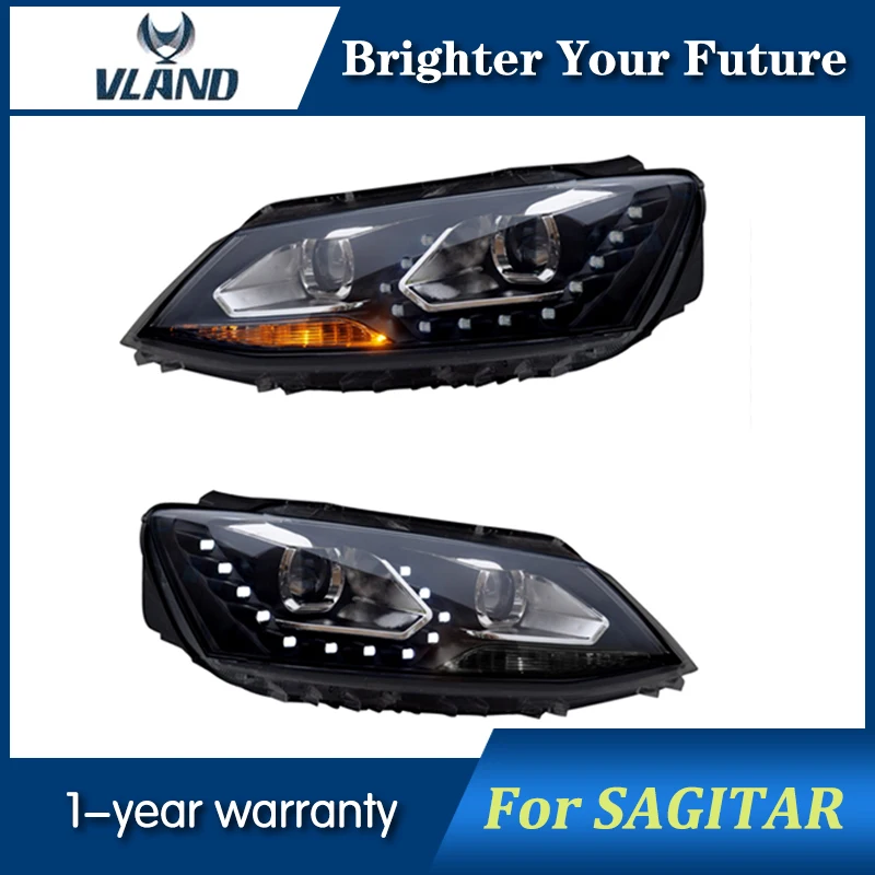 Головная фара ангельский глаз для vw Sagitar Jetta фары 2012 2013 светодиодный DRL и bi-xenon проектор