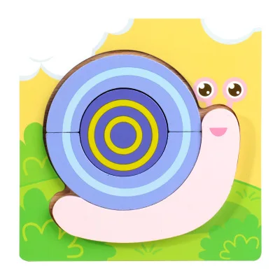 3D Пазлы утолщенная деревянная игрушка для малышей игрушки lntellectual развитие мальчики девочки детские игрушки головоломка Ранние развивающие подарки - Цвет: 14