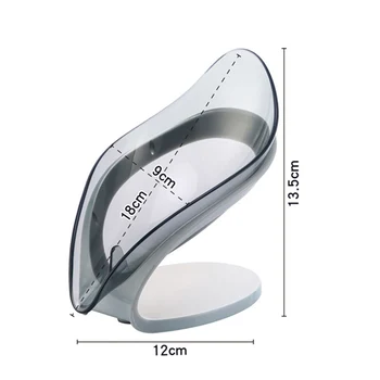 

Soap Box Holder Storage Drain Container Punch-free Keep Soap Dry Leaves Shape for Bathroom Kitchen PAK55