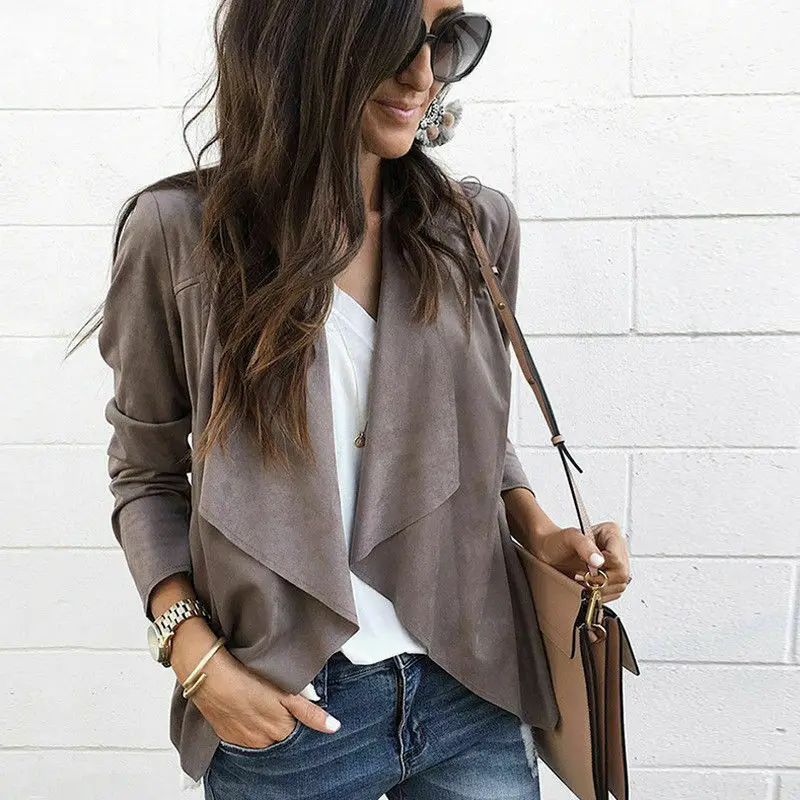 

2019 New Women Spring Autumn Long Sleeve Casual Cardigan OL Office Ladies Fashion Simple Classic Coat Jacket Outwear