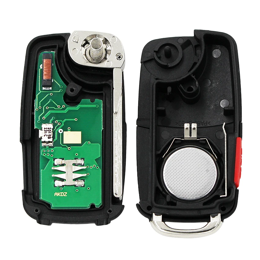 4 BUTTONS KEYLESS ENTRY FOB 3+1 BUTTONS 315MHZ 433MHZ FLIP REMOTE KEY FOR VW FOR VOLKSWAGEN FOR TOUAREG 2002-2010 WITH ID46 CHIP