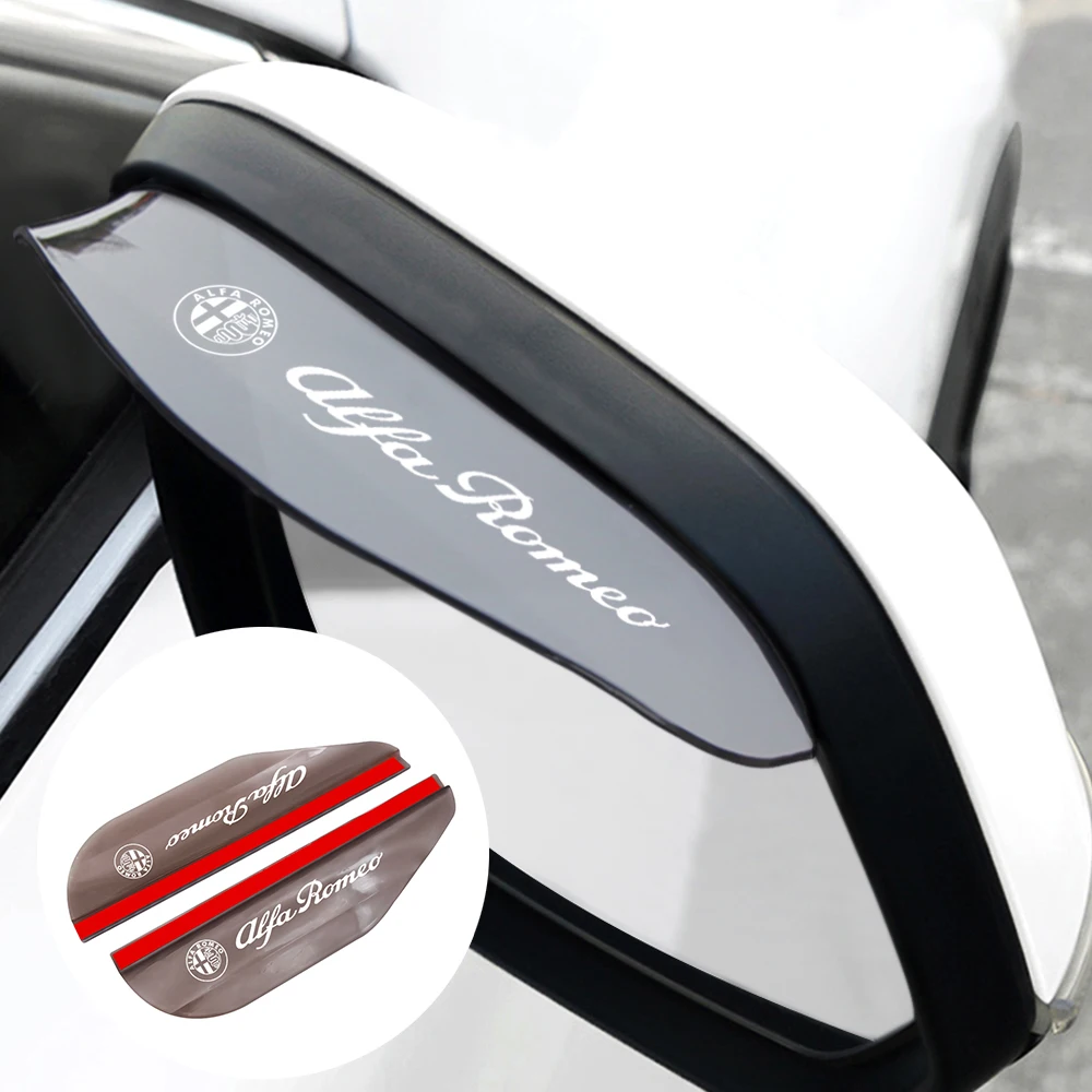 

2pcs Car Side Rear View Mirror Rain Eyebrow Visor Look Rain proof decoration accessories For Italy ALFA ROMEO 147 159 156 Auto