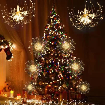 

Firework LED String Light Christmas Tree Hanging Decoration Lights String Festival Party Garden Decor Lighting 8 Modes Lights