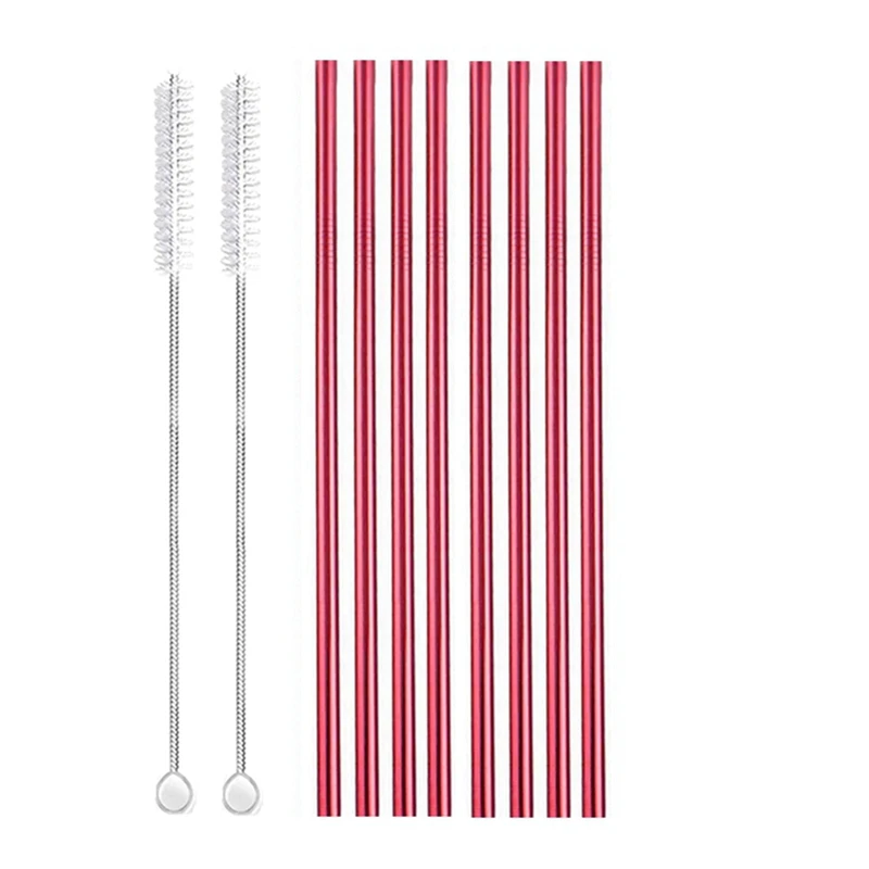 Eco-Friendly Reusable Stainless Steel Drinking Straws Set with Cleaner Brushes