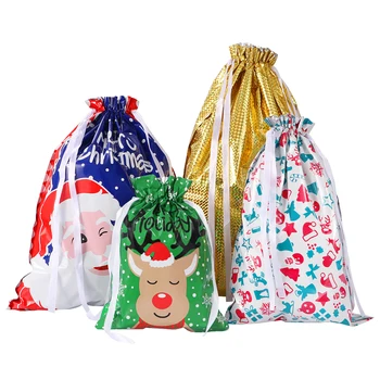 

Tinksky 30PCS Christmas Drawstring Gift Bags Assorted Styles Gift Wrapping Christmas Goodie Bags for Xmas Party Wedding Supplies