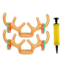 Надувные оленьи рога кольцо для шляпы Toss рождественские игрушки(2 комплекта олень+ надувной) бросание круг игрушка игра рождественские подарки Декор Аксессуары