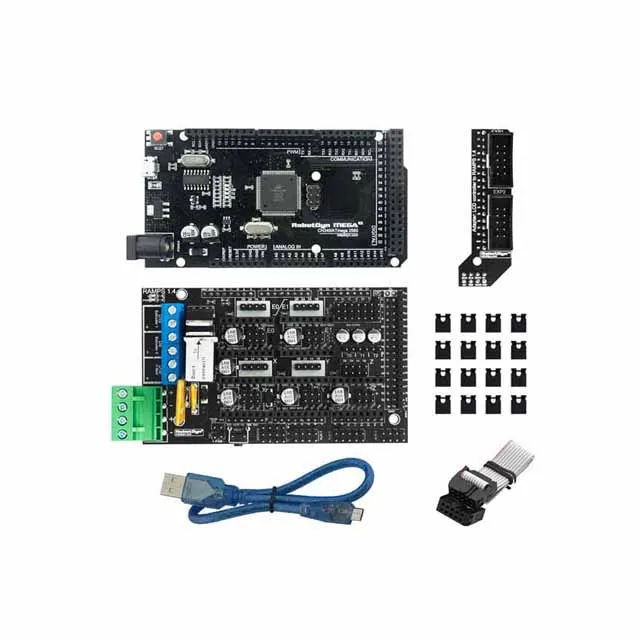 

A12-- 3D printer & CNC basic KIT. MEGA 2560 R3 + RAMPS 1.4 + Adapter+ MicroUSB cable (50cm) compatible For Arduino