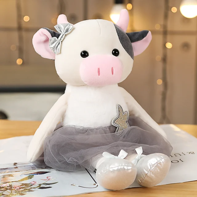 38/42cm Cute Ballet Cattle Mouse Plush Toys Lovely Dressing Cloth Animal Cow Dolls Stuffed Soft Baby Appease Toys Birthday Gift