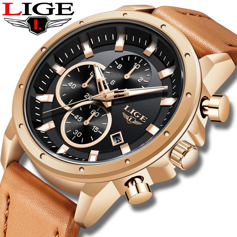 

Relojes Hombre LIGE New Mens Watches Waterproof Man Clock Top Brand Luxury Army Military Retro Sport Male Quartz Watch Men Gift