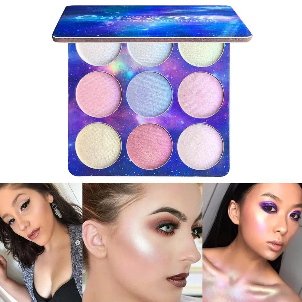 Beautiful Glitter Professional Eyeshadow Palette 9 Colors Contour Face Powder Glow Concealer Highlight Makeup |