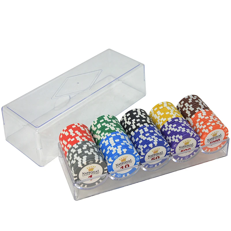 100/200/300/400/500 шт./компл. Золотая Корона покер чип глины Casino Chips в форме фишек Казино Техасский Холдем комплекты с ПУ-кожа Чехол/коробка/костюм чехол - Цвет: 100pcs with lid-4