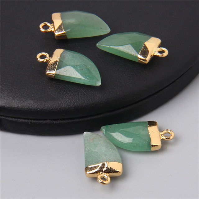 Natural Stone Pendants Faceted Agates Crystal Turquoises Opal Amethysts Quartz Pendant Charm for Jewelry Making 10x20mm Diy