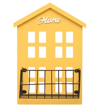 

House Shape Wall Shelf Iron Organizer Holder Stand Display Home Bedroom