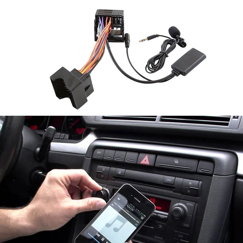 Car Bluetooth 5.0 Aux Cable Microphone Handsfree Mobile Phone Free Calling Adapter For- A2 A3 A4 TT |