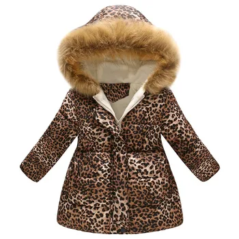 

Toddler Baby Girls Boys Winter Leopard Print Warm Jacket Hooded Windproof Coat casaco infantil menino winter coat W1112