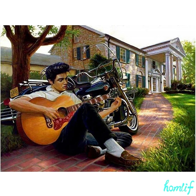

Full Square Diamond 5D DIY Diamond Painting Elvis Presley Guitar boy Embroidery Cross Stitch Rhinestone Mosaic Painting