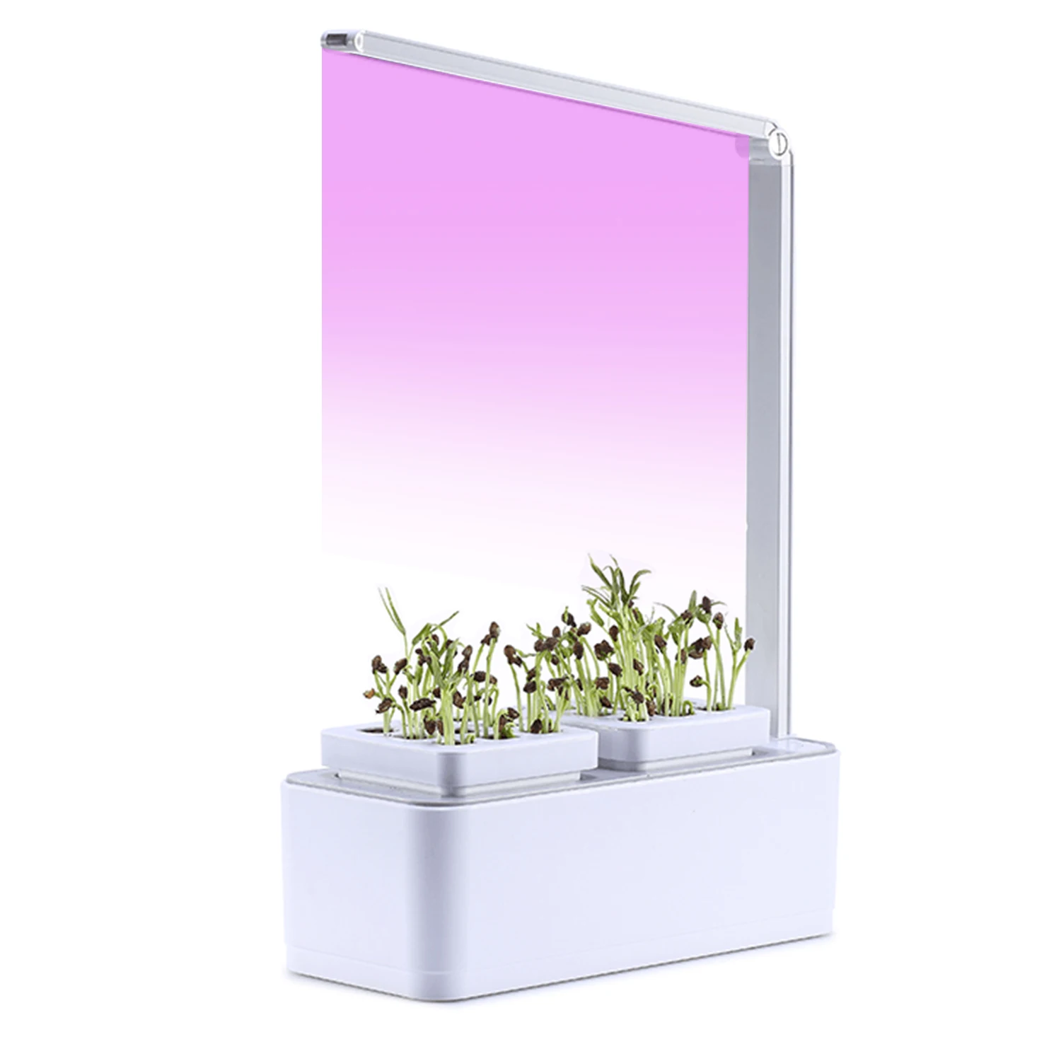 

Hydroponics Growing System LED Grow Light Indoor Herb Garden Starter Kit Plant Germination Kits 2 Plant Pots for Home Gardening