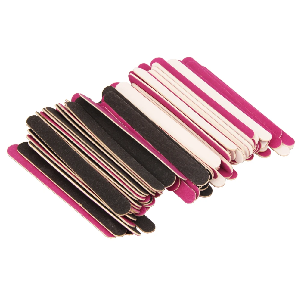 

200Pcs/lot White and Purple Wooden Nail File 180 Wood Emery Board Nail File Manicure Pedicure Tool Wholesale