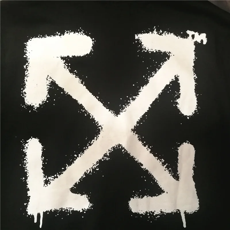Высокое Качество OFF-WHITE 19SS OW splash ink graffiti cross arrow печать мужская пара толстовка с капюшоном