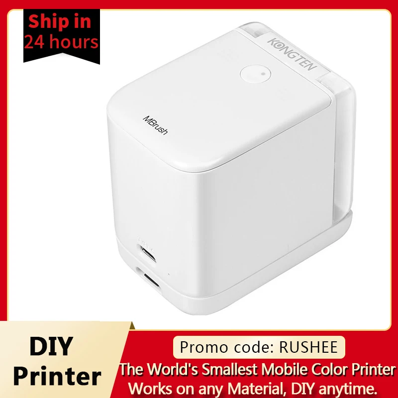 

Mbrush Portable Mobile Color Printer Mini Handheld Printer Support WIFI USB Connection 6 Hours Working Time for ios Android