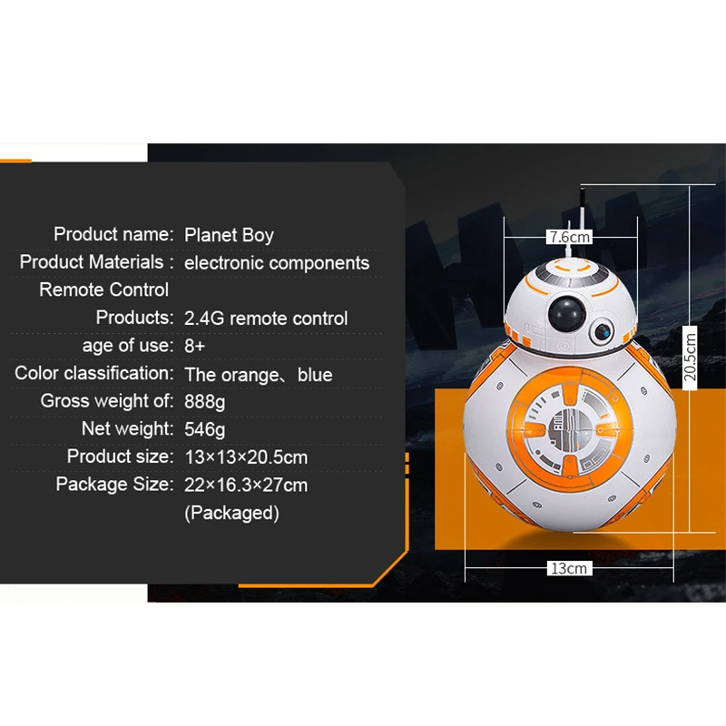 Staring Wars Sound Dancing Electric RC Robots BB8 Small Ball 2.4G Remote Control Action Figure Kid Toys Intelligent Model Gifts