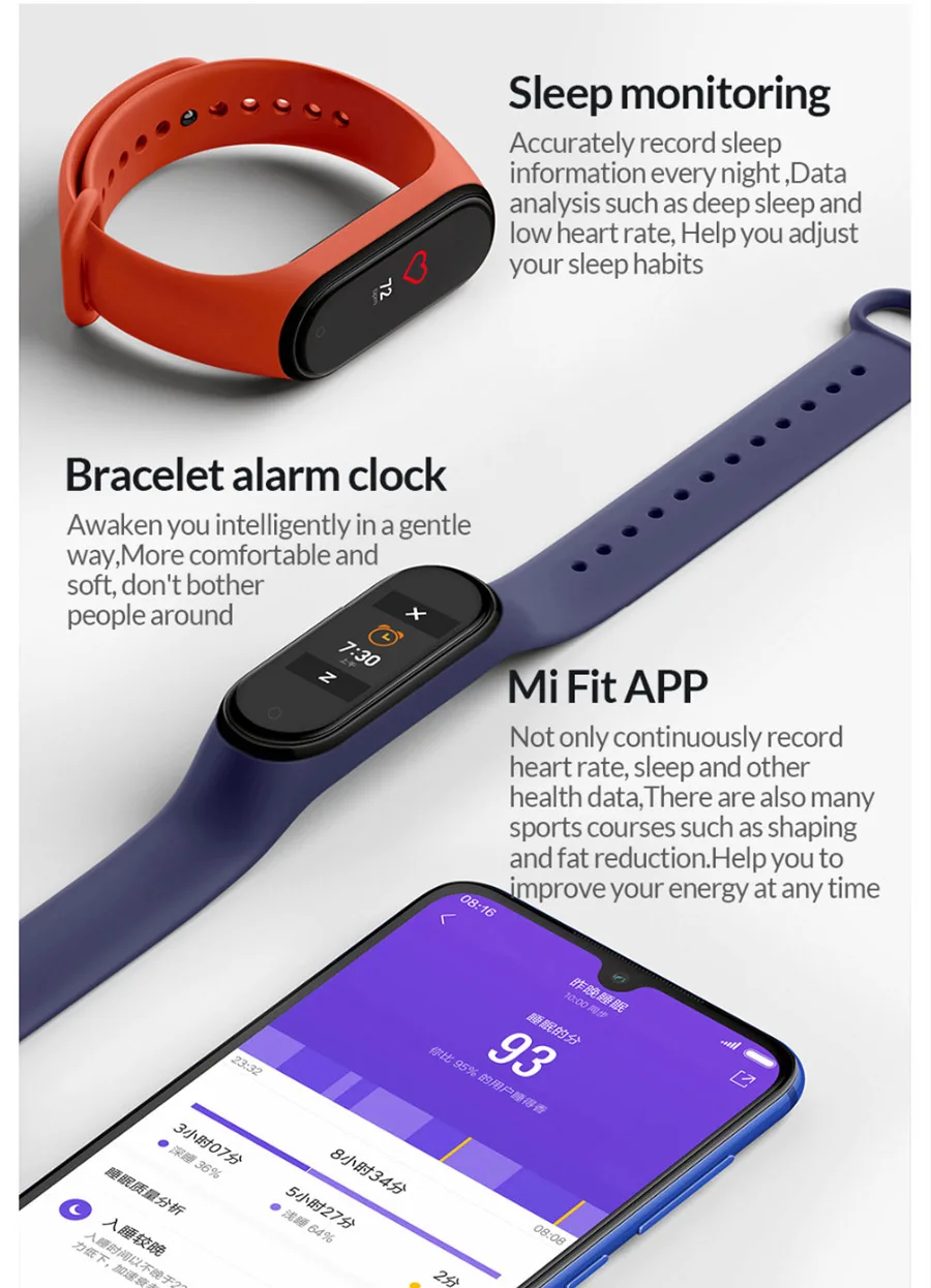 Xiaomi mi Band 4 Smart mi band 4 Цвета экран Браслет фитнес-трекер для измерения сердечного ритма Bluetooth 5,0 водонепроницаемый банда4