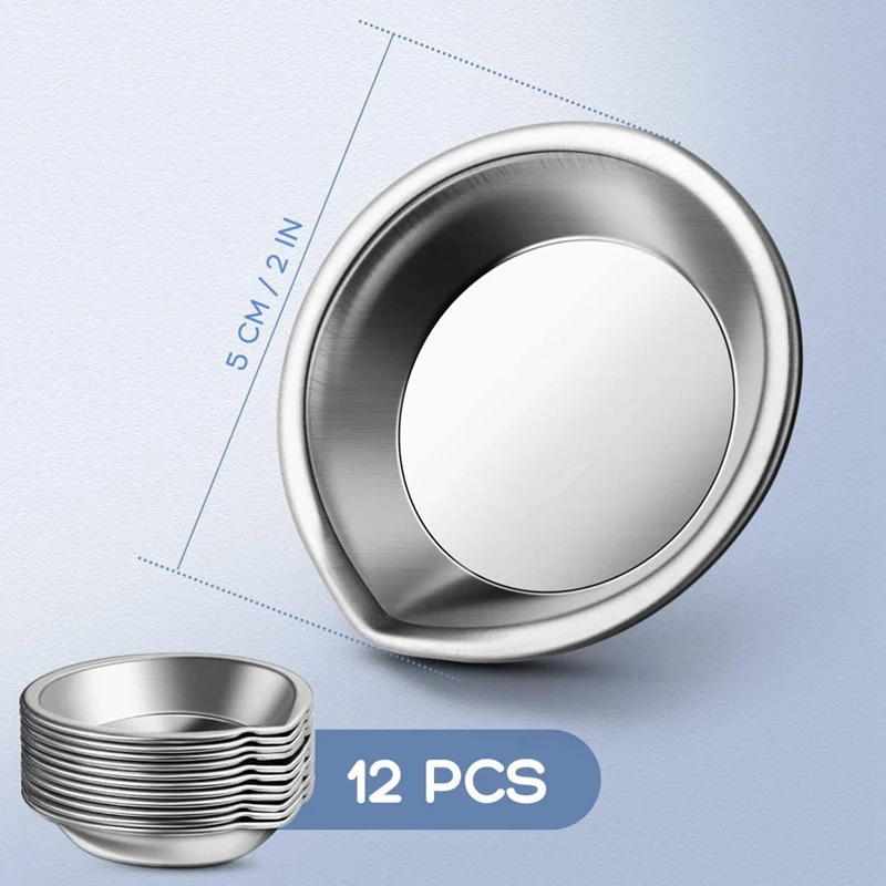 Paint tray Color palette Watercolor palette 12Pcs Stainless Steel Small Round for Artist Watercolours Paint Mixing